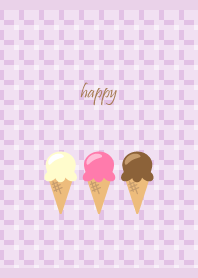 sweet ice cream on light purple