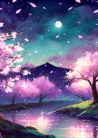 Beautiful night cherry blossoms#354