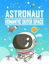 外太空 可愛寶貝宇航員 浪漫漸層 藍色