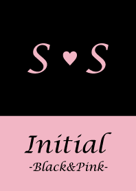 Initial "S&S" -Black&Pink-