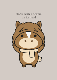 Horse with a beanie on its head.