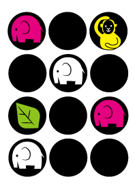 Cute elephant and monkey Theme