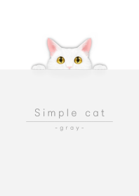 simple white cat/grey.