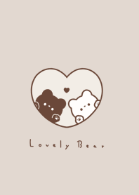 Pair Bears in Heart(line)/brown.