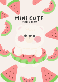 mini cute white bear