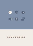 Simple icon / Navy & Beige.