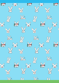 happy rabbit01 on blue