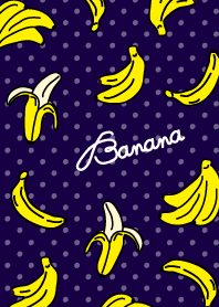 Banana - navy dot-