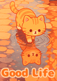 치유의 삶-웅덩이 속의 얼룩 고양이 1.0