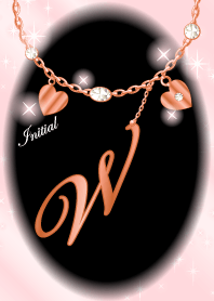 【W】イニシャル運気UP!ピンクゴールド