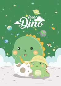 Dinosaur Love Galaxy Green