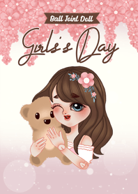 Ball Jointed Doll Pink Flower Garden