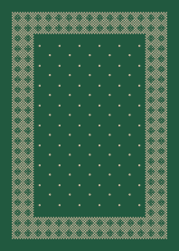 シンプルな サークル パターン 緑 ベージュ