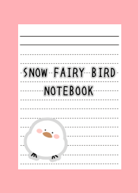 SNOW FAIRY BIRD NOTEBOOK-PINK RED