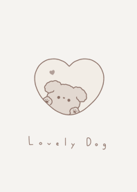 dog in heart-coffee brown