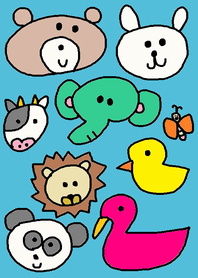 アニマル ブルー x ピンク