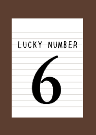 LUCKY NUMBER 6 NOTEBOOK/DEEP BROWN
