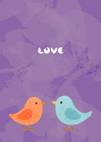 Nordic style birds01 on purple