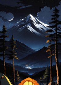 Mountain, Sea, and Moonlit Night f05FD8