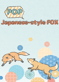 colorful POP Japanese-style foxs
