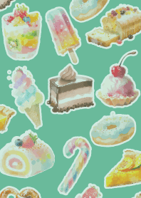 Sweets Festival on blue green