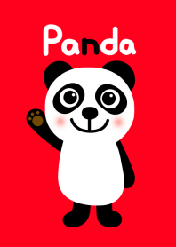 パンダと赤色