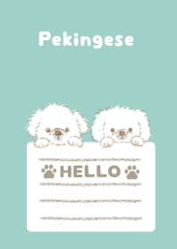 白ペキニーズ ☆パステルグリーン