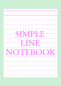 SIMPLE PINK LINE NOTEBOOKj-LIGHT MINT