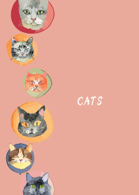 holiday cats3 on pink & blue