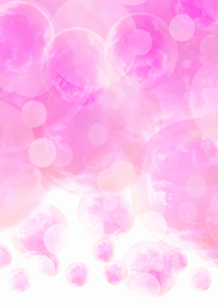 Pink earth soap bubbles