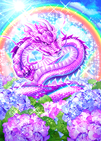 Purple dragon and hydrangea