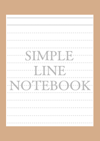 SIMPLE GRAY LINE NOTEBOOK/LIGHT BROWN
