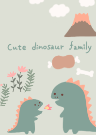 Cute dinosaur parent and child