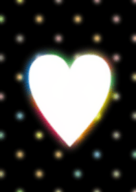 Neon dot and heart