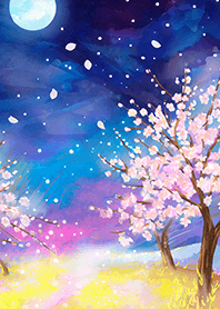 Beautiful night cherry blossoms#854