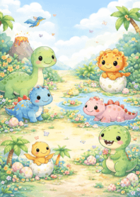 Cute dinosaurs in nature 3_55