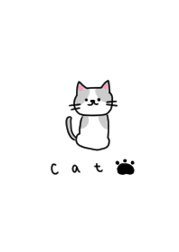 ねこ。ホワイト。シンプル。