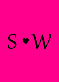 Initial "S & W" Vivid pink & black.