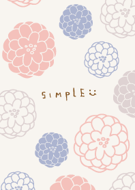 Handwritten flower Pink and Beige4 Japan