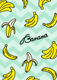 Banana - pastel green zigzag-joc