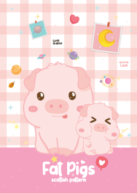 Fat Pigs Scottish Pattern Pink Lady