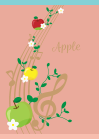 Three colored apples on P&B