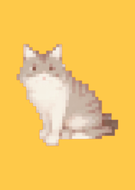Cat Pixel Art Theme  Yellow 03