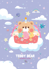 Teddy Bears Rainbow Cloud Violet