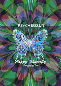 サイケデリック 花柄 + 幸運の蝶2