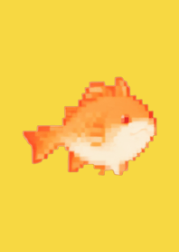 Goldfish Pixel Art Theme  Yellow 01