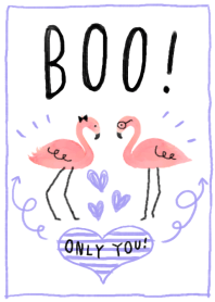 Sweet Flamingo-BOO!-(simple coral pink)