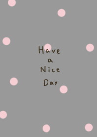 gray & pink. Polka dots.