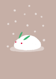 Alone snow rabbit
