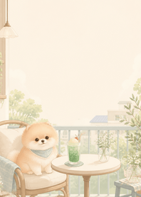 博美犬與哈密瓜汽水陽台工房